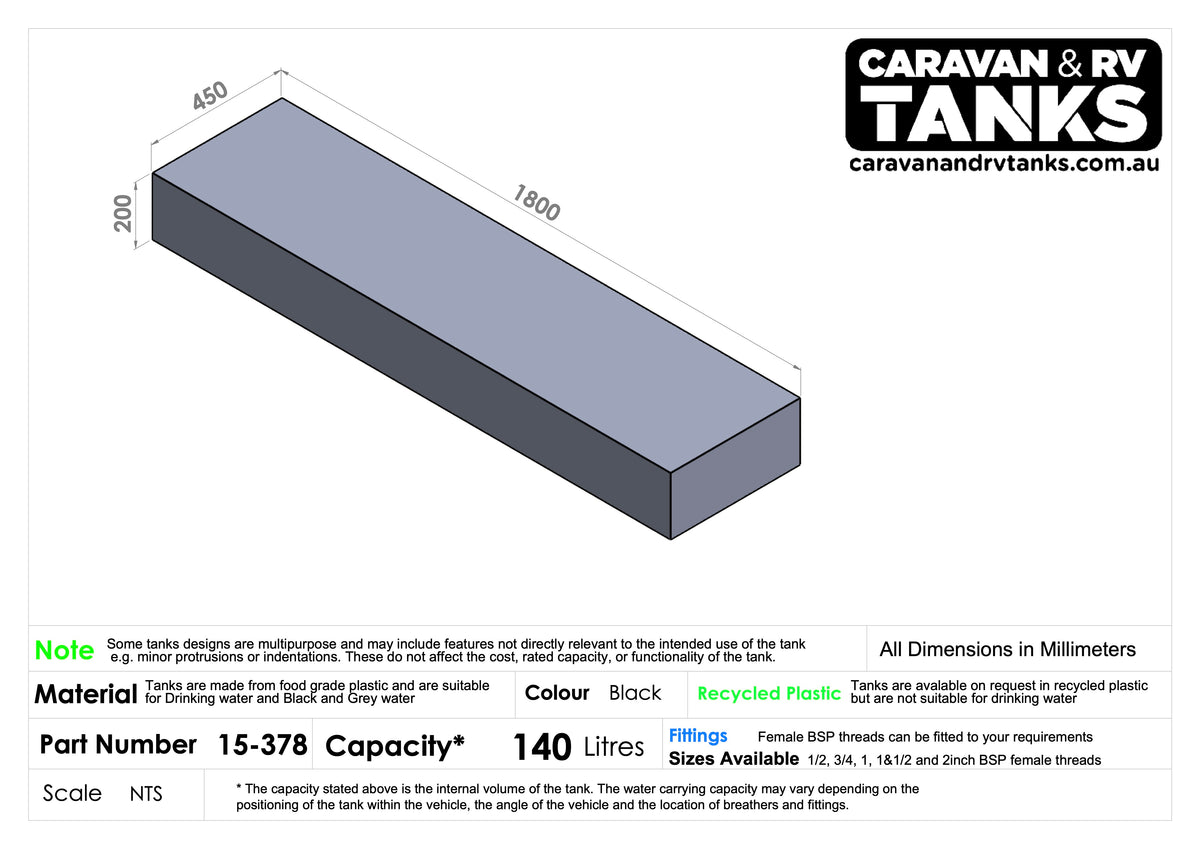 General Purpose Tank 140L [15-378]