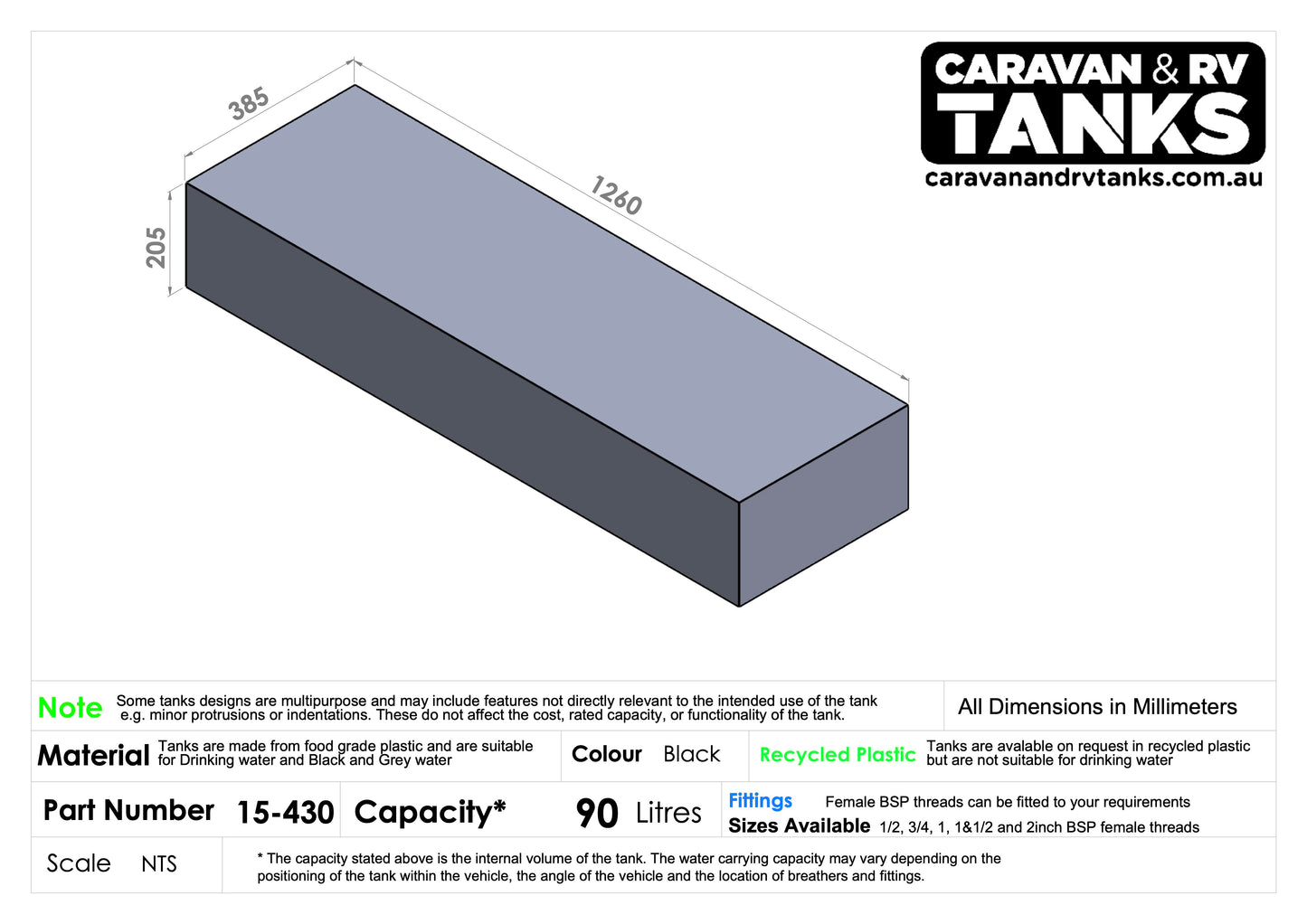 General Purpose Tank 90L [15-430]