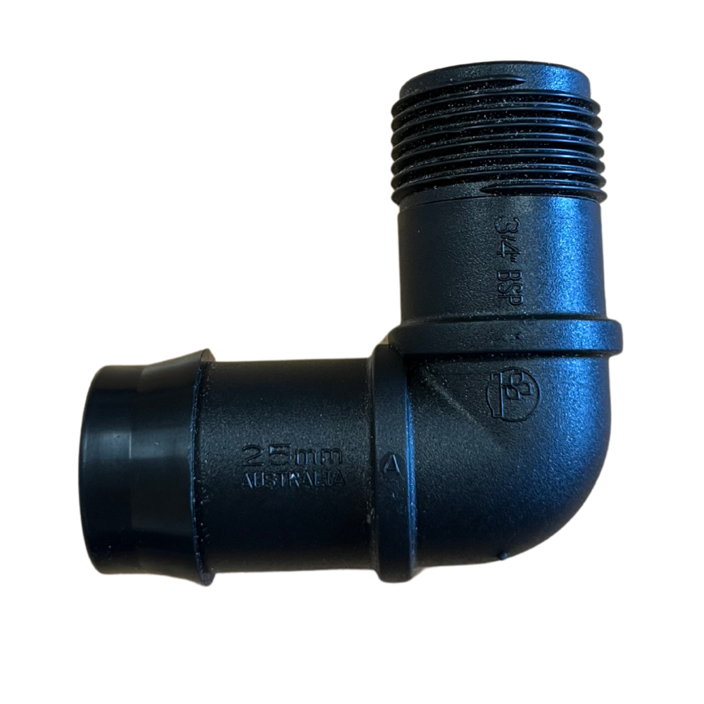 3/4" BSP x 25mm Barbed Elbow
