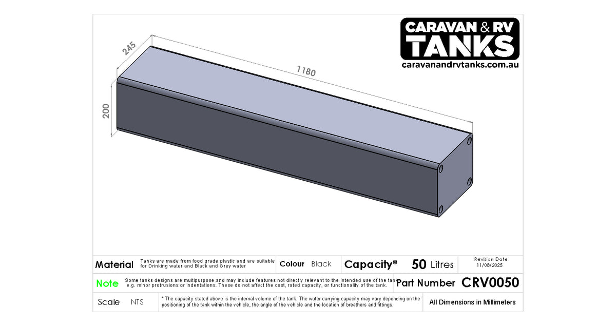 Caravan & RV Tank 50L [CRV0050]
