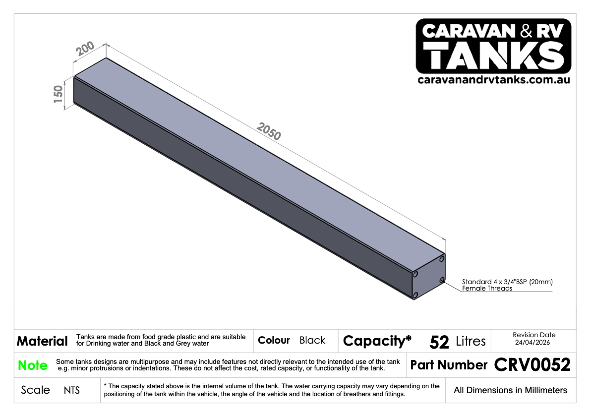 Caravan & RV Tank 52L [CRV0052]